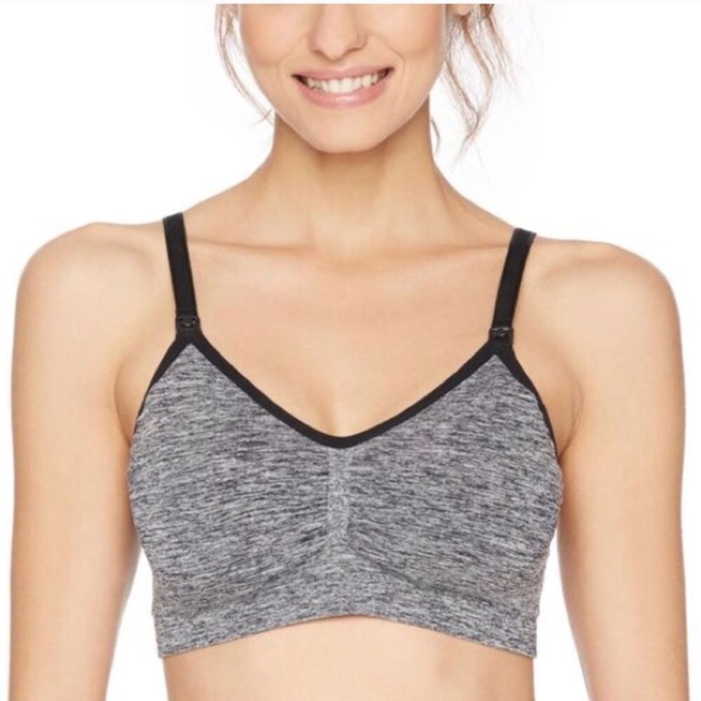 Maternity Nursing Bra Seamless Gray Size Small Removable pads